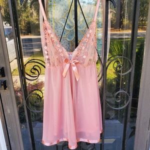 Lovely Women's Blush Chemise Baby Doll Nightie Size XL